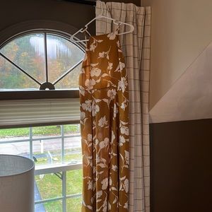 Re:Named brand Mustard floral maxi dress Large